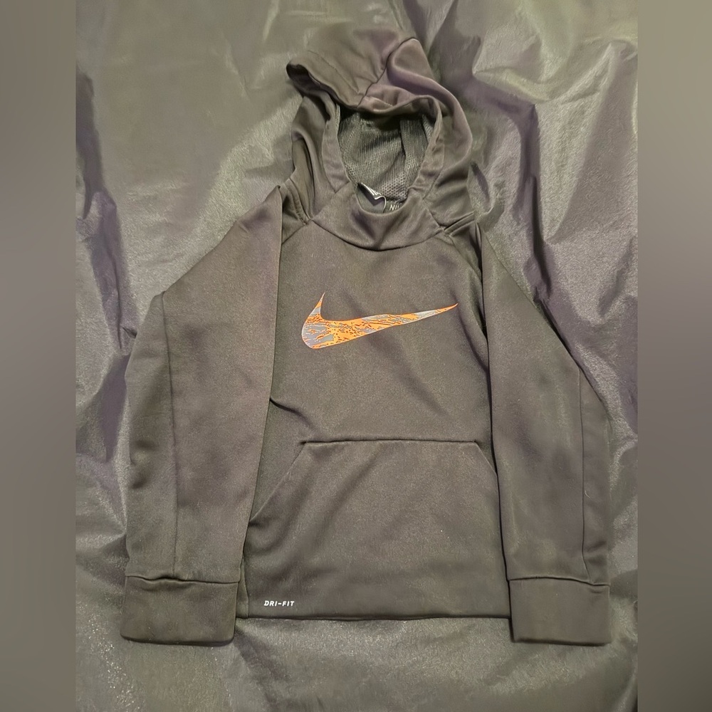 Nike Black Hoodie with Orange Logo